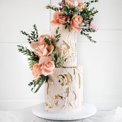 Gentle Waves Cake Stencil by ChellBells Cakes - Full Size Design