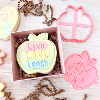 Live Love Teach Teacher Cookie Cutter and Stamp