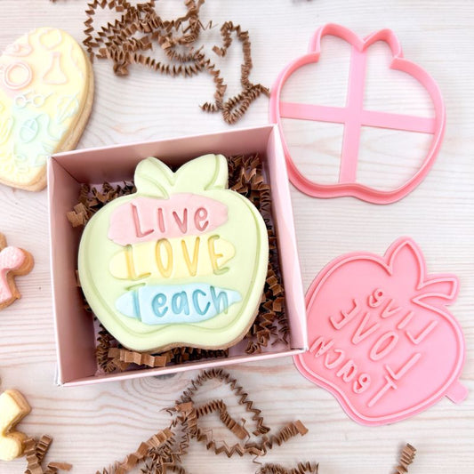 Live Love Teach Teacher Cookie Cutter and Stamp