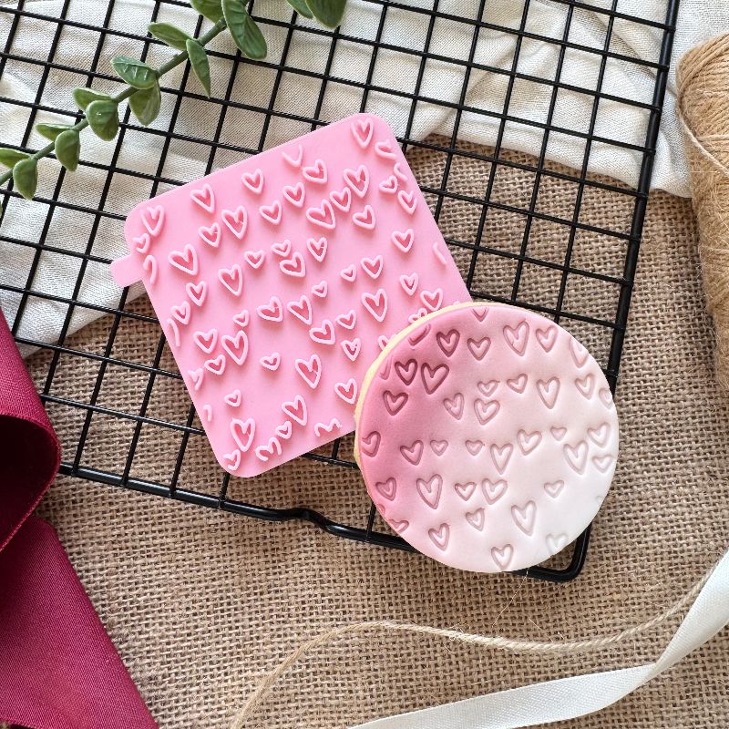 Sketched Hearts Valentine's Pattern Cookie Cutter and Stamp