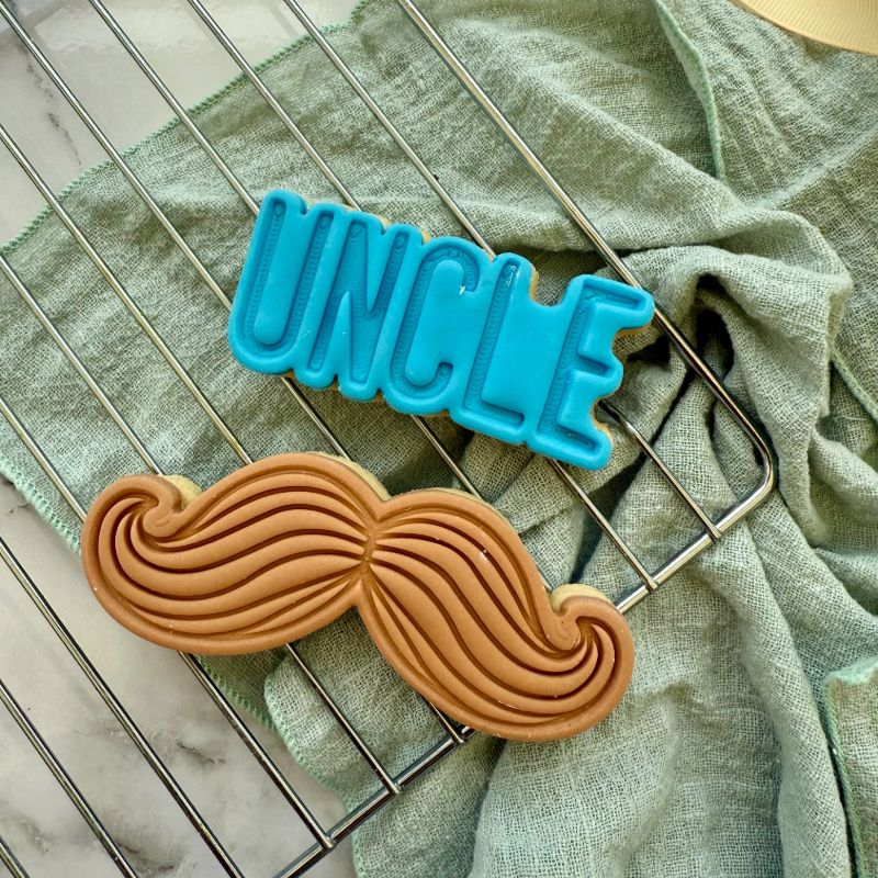 Moustache with Lines Father's Day Cookie Cutter and Stamp