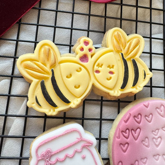 Two Bees In Love Valentine's Cookie Cutter and Stamp
