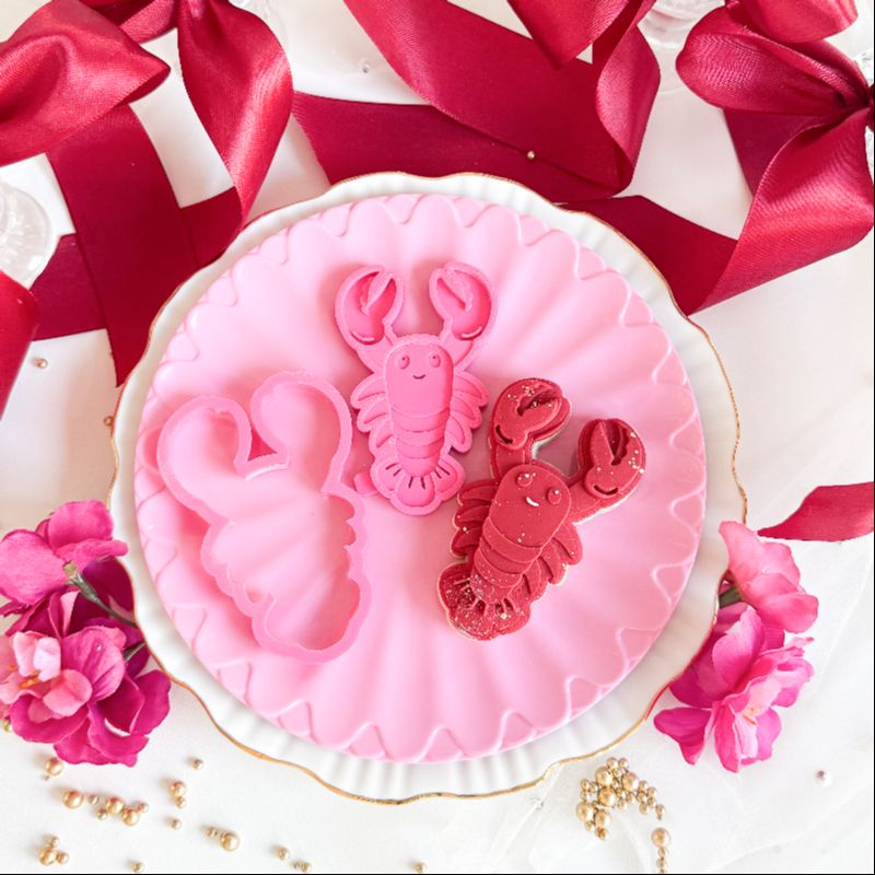 Lobster Valentine's 3D Cookie Stamp and Cutter - suitable for two tone effect
