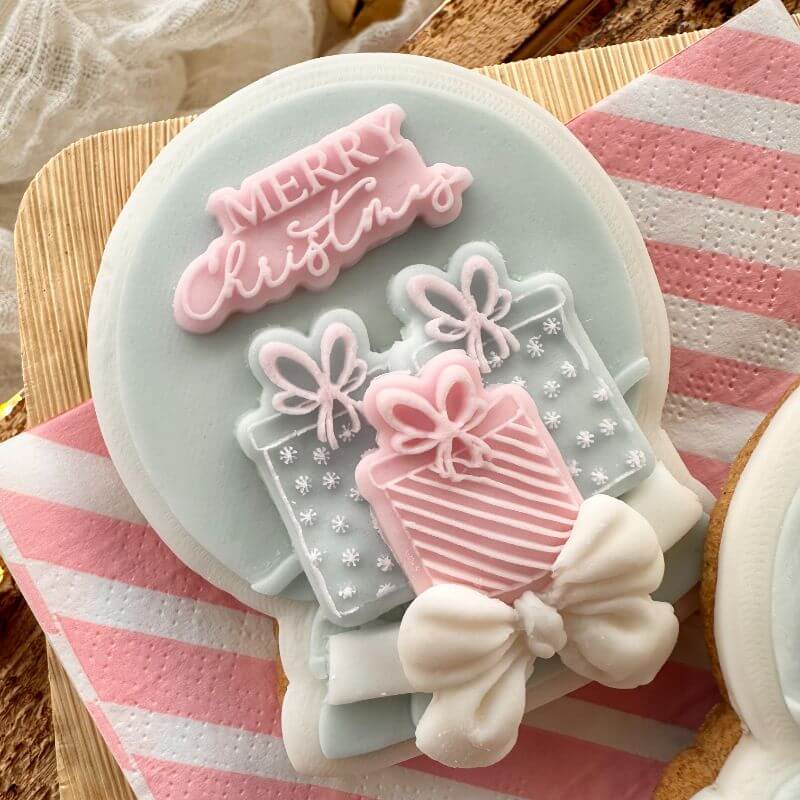 Snow Globe and Present Cookie Cutter and Multilayer 3D Stamp Embosser Set