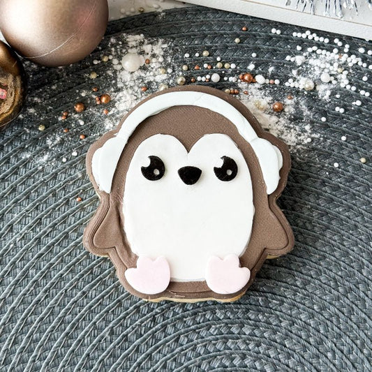 Huggable Penguin 3D Cookie Stamp and Cutter - suitable for two tone effect