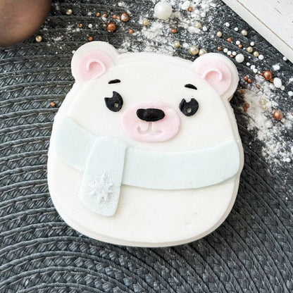 Huggable Polar Bear 3D Cookie Stamp and Cutter - suitable for two tone effect