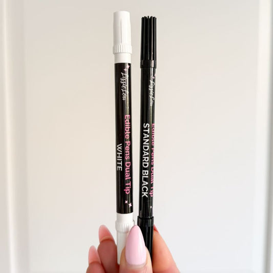 Black and White Edible Pen Bundle Double End Tip - Set of 2