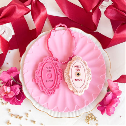 Press for Kisses Valentine's 3D Cookie Stamp and Cutter - suitable for two tone effect