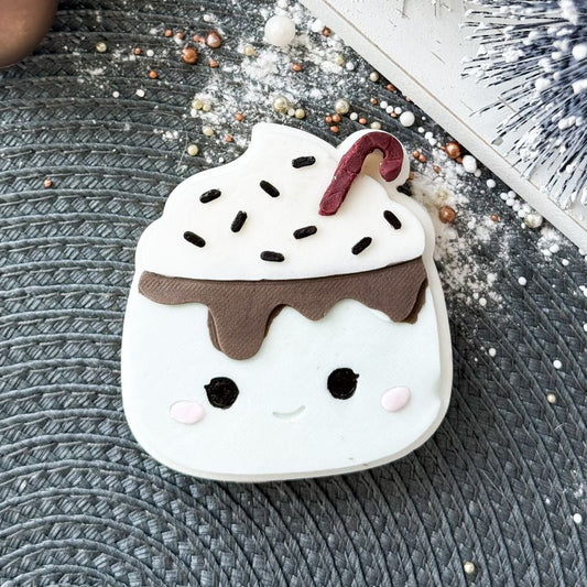 Huggable Hot Chocolate Mug 3D Cookie Stamp and Cutter - suitable for two tone effect
