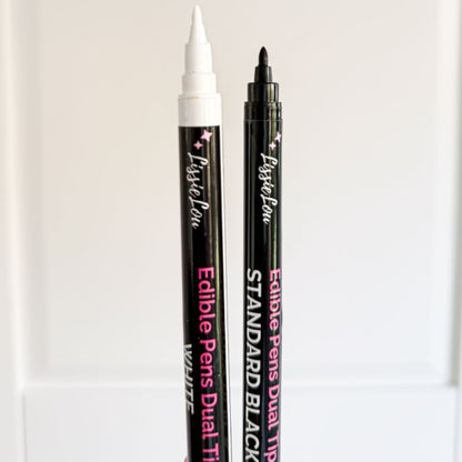 Black and White Edible Pen Bundle Double End Tip - Set of 2