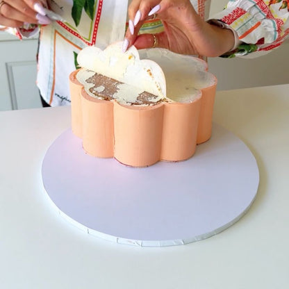 Flower Scallop Ganache Plates - Set of 2 - Flower Shaped Cake Template