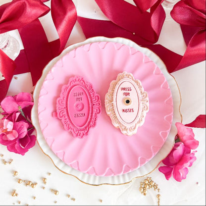 Press for Kisses Valentine's 3D Cookie Stamp and Cutter - suitable for two tone effect