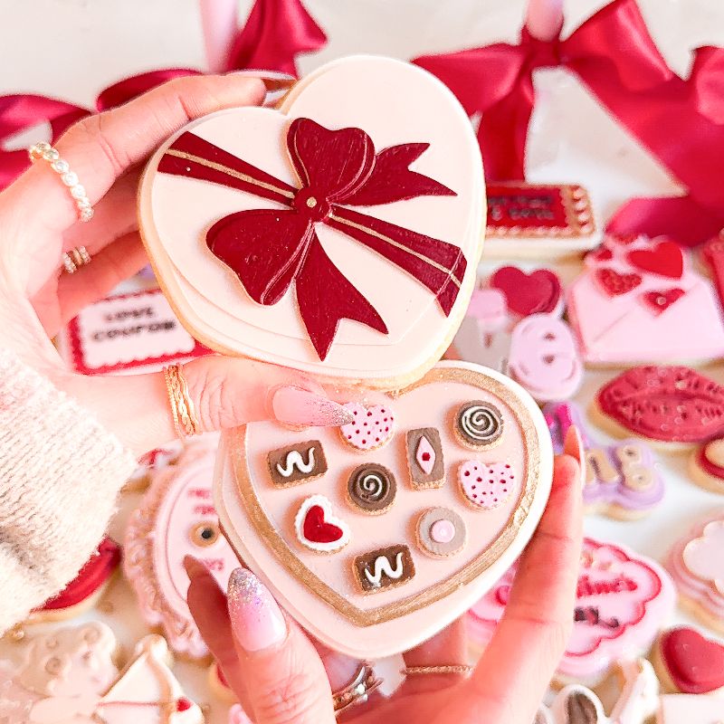 Box of Chocolates Valentine's 3D Cookie Stamp and Cutter - suitable for two tone effect
