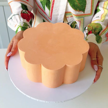 Scallop Flower Ganache Plates - Set of 2 - Flower Shaped Cake Template