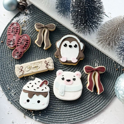 Huggable Polar Bear 3D Cookie Stamp and Cutter - suitable for two tone effect
