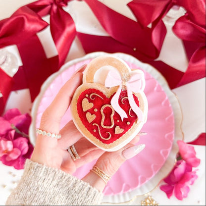 Padlock and Key Valentine's Bundle 3D Cookie Stamp and Cutter - suitable for two tone effect - Set of 6 items