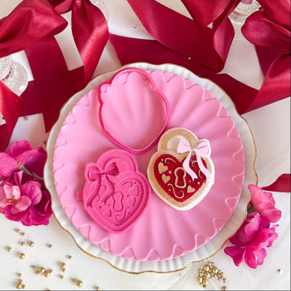 Padlock Valentine's 3D Cookie Stamp and Cutter - suitable for two tone effect