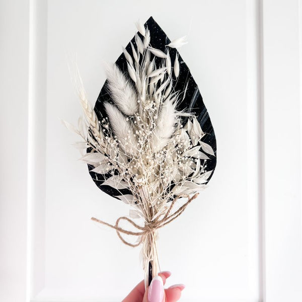 Palm Spears Dried Flower Set - Black and Neutrals