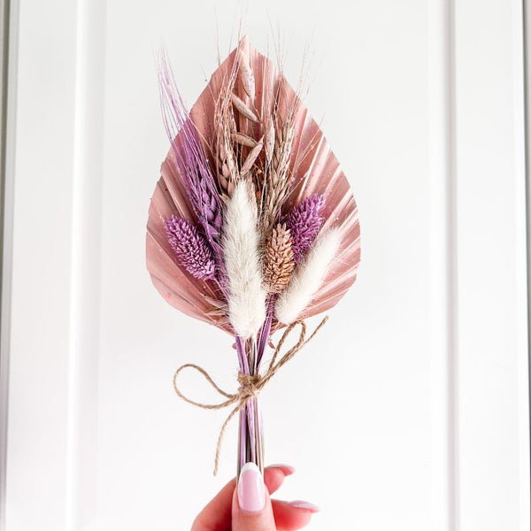 Palm Spears Dried Flower Set - Light Pink, Lilac and Neutrals