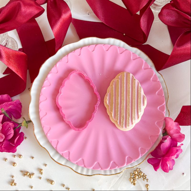 Striped Pattern Tile 3D Cookie Stamp and Cutter - suitable for two tone effect