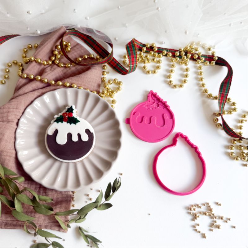 Christmas Pudding 3D Cookie Stamp and Cutter