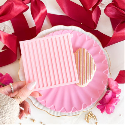 Striped Pattern Tile 3D Cookie Stamp and Cutter - suitable for two tone effect