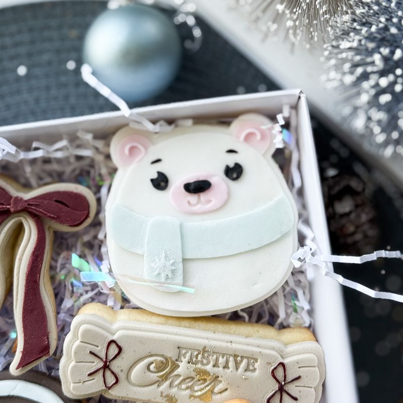 Huggable Polar Bear 3D Cookie Stamp and Cutter - suitable for two tone effect