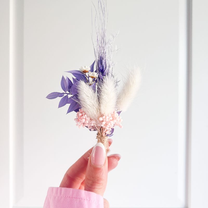 Mini Dried Flower Set for Cakes - Lilac, Pink and White