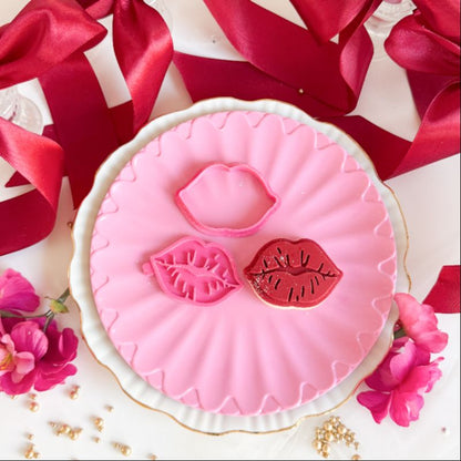 Sweet Kiss Lips 3D Cookie Stamp and Cutter - suitable for two tone effect