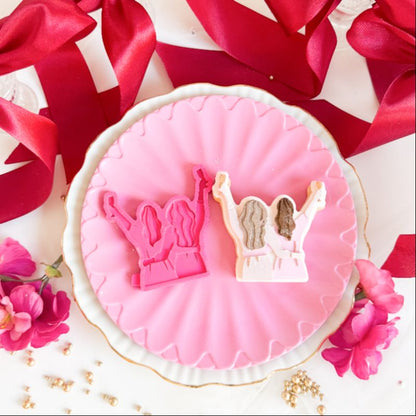 Girls Celebrating Friendship 3D Stamp & Cutter Galentine's 3D Cookie Stamp and Cutter - suitable for two tone effect