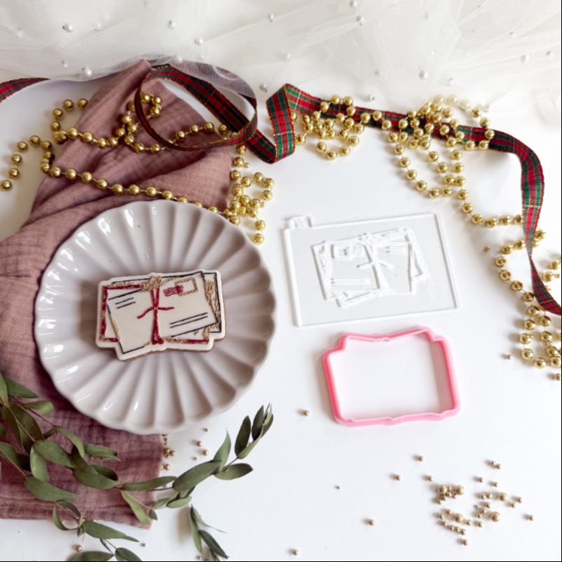 Stack of Letters Christmas Cookie Embosser and Cutter