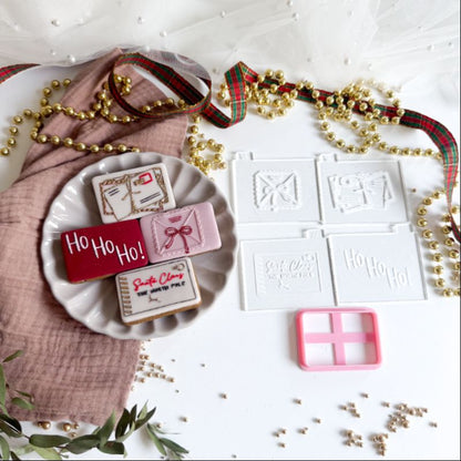 Merry Christmas Pretty Letterbox Postbox Cookie Cutter and Stamp