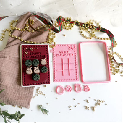 Noughts and Crosses Christmas Tic Tac Toe Set Cookie Cutter and Stamp