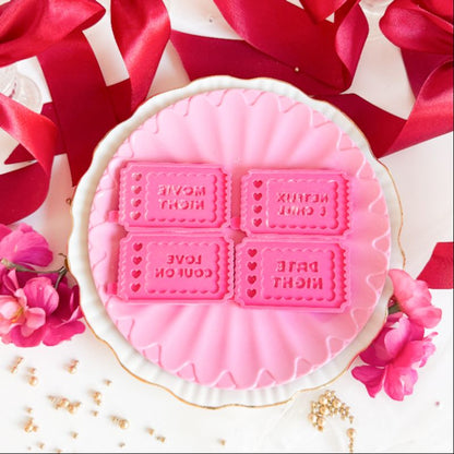 Love Coupons Set of 4 Valentine's 3D Cookie Stamp and Cutter - suitable for two tone effect