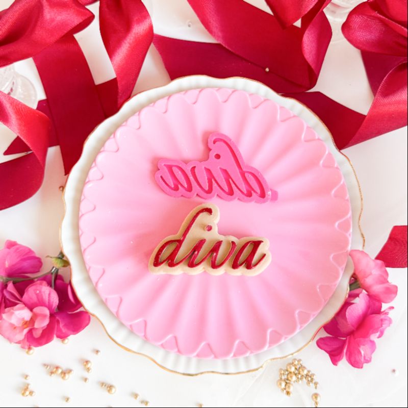 Diva Galentine's Day 3D Cookie Stamp and Cutter - suitable for two tone effect