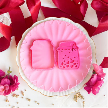 Jar of Hearts 3D Cookie Stamp and Cutter - suitable for two tone effect