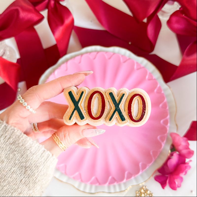 XOXO (Hugs and Kisses) 3D Cookie Stamp and Cutter - suitable for two tone effect