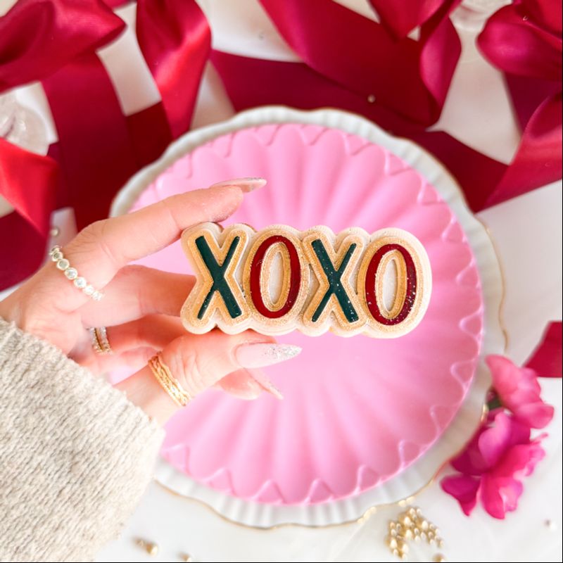 XOXO (Hugs and Kisses) 3D Cookie Stamp and Cutter - suitable for two tone effect