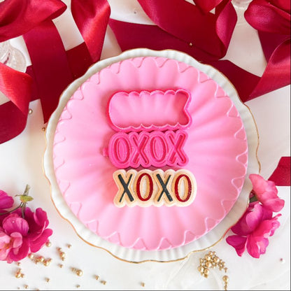 XOXO (Hugs and Kisses) 3D Cookie Stamp and Cutter - suitable for two tone effect
