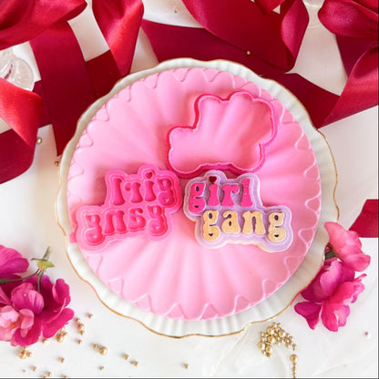 Girl Gang Galentine's Day 3D Cookie Stamp and Cutter - suitable for two tone effect