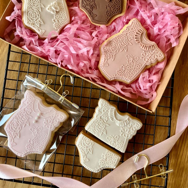 Pretty Flower Baby Romper Baby Shower Cookie Cutter and Embosser