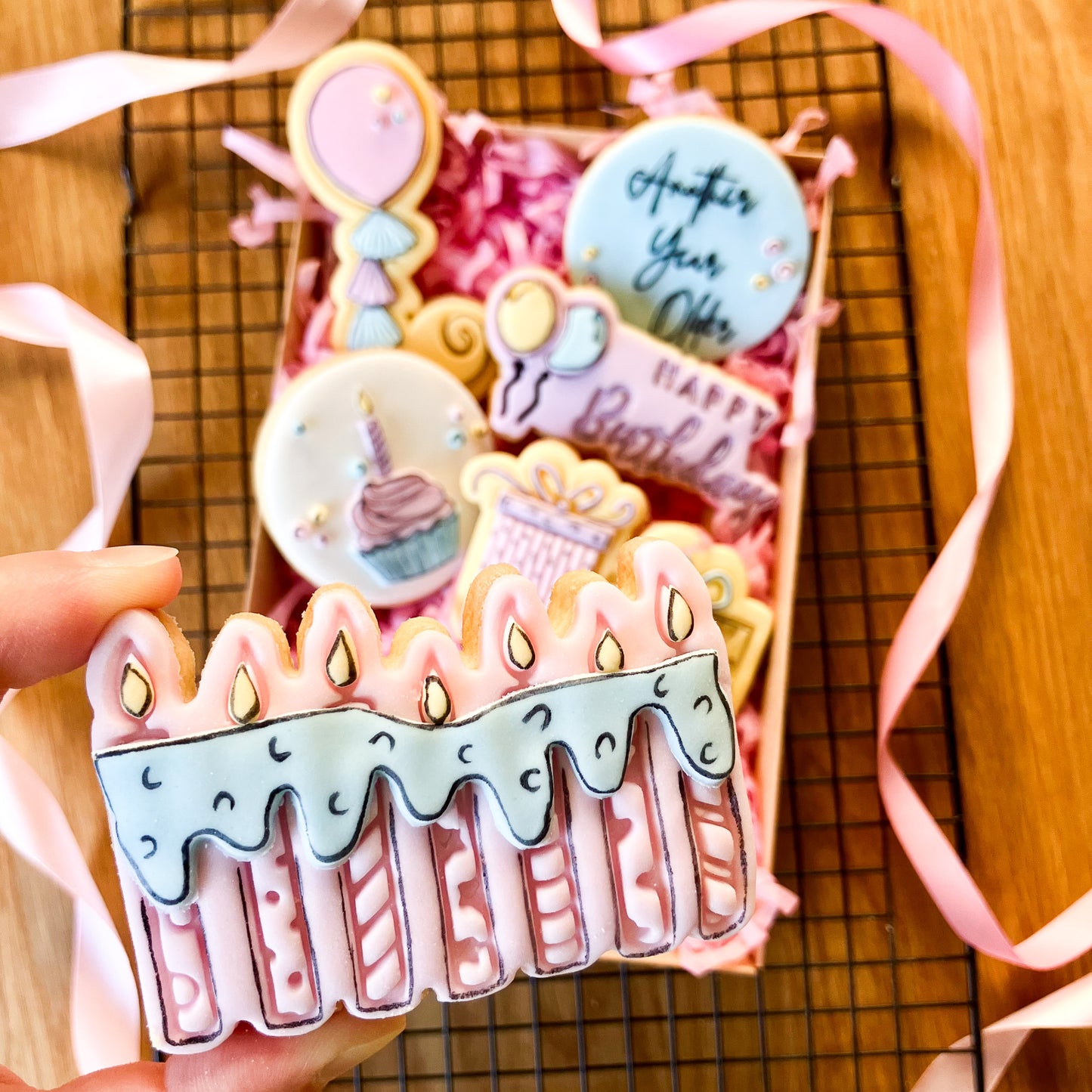Swirls and Curls Birthday Candles Cookie Cutter and Stamp