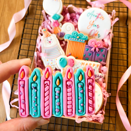 Swirls and Curls Birthday Candles Cookie Cutter and Stamp