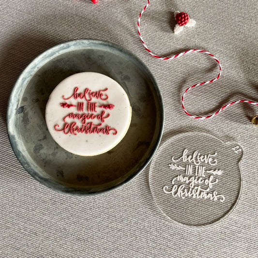 Believe in the Magic of Christmas Cookie Embosser