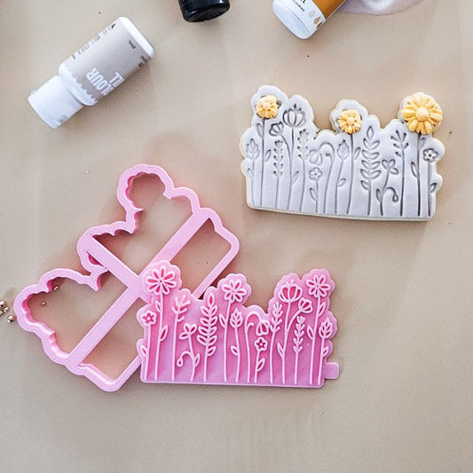 Field of Wild Flowers Floral Cookie Cutter and Stamp
