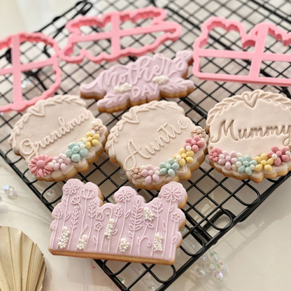Mother's Day with Leaves Cookie Cutter and Embosser