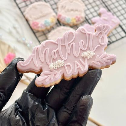 Mother's Day with Leaves Cookie Cutter and Embosser