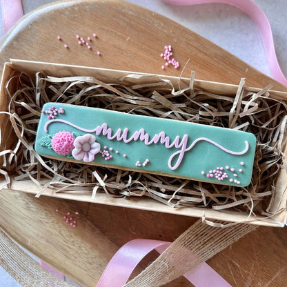 Mummy in Verity Font Mother's Day Cookie Cutter and Embosser