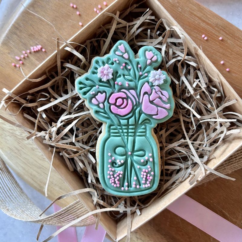 Jar of Flowers Mother's Day Cookie Cutter and Stamp