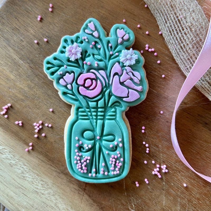 Jar of Flowers Mother's Day Cookie Cutter and Stamp